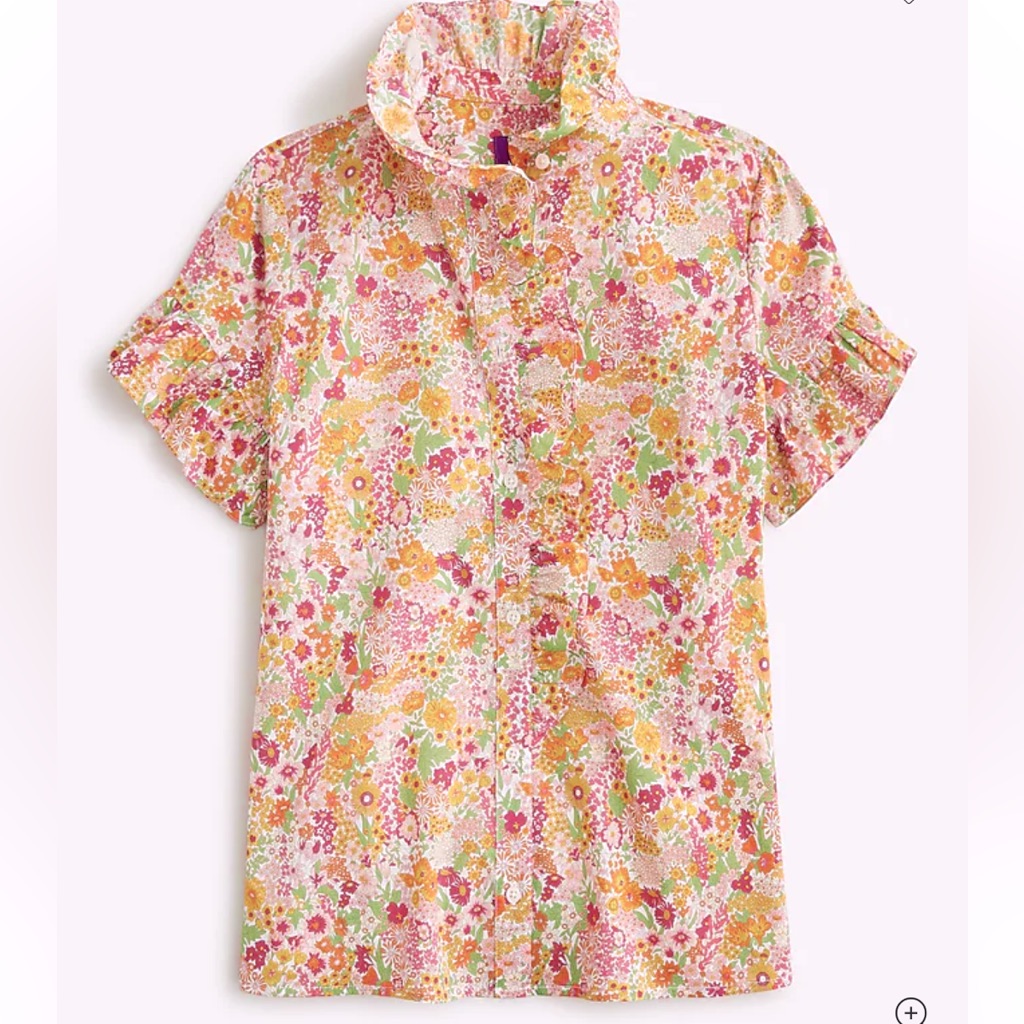 J. Crew Short-Sleeve Cottage Top In Liberty Margaret Annie Fabric Sz2
